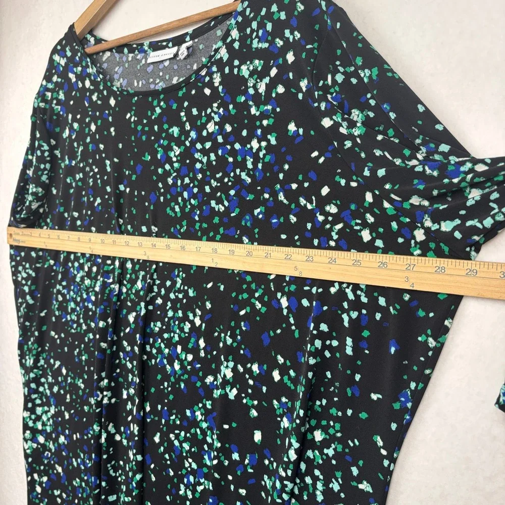 Susan Graver Liquid Knit Tunic Womens 4X Abstract Confetti Print